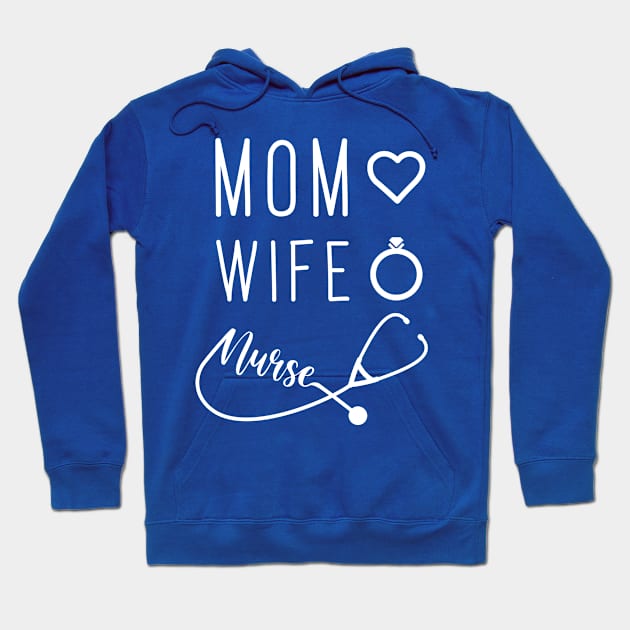 Mom Wife Nurse Hoodie by Enzai